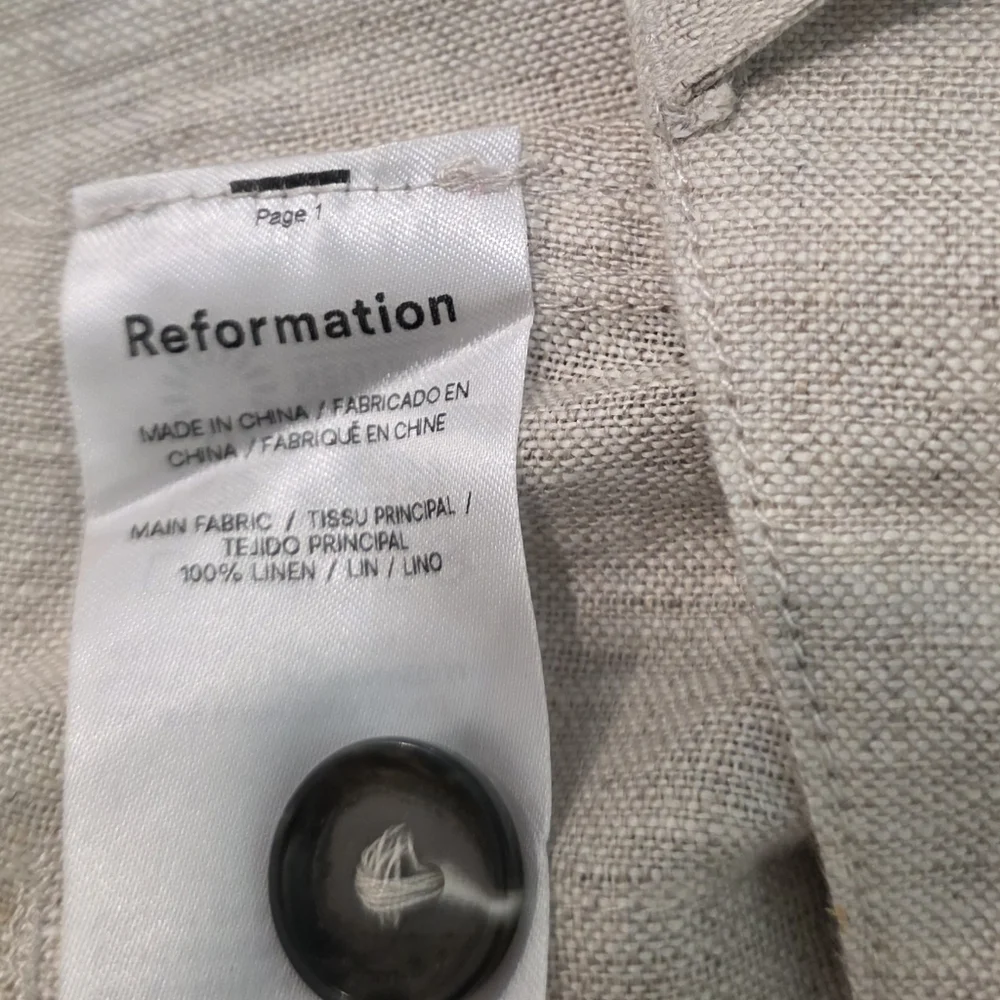 PRISTINE Reformation Tazz Long Linen Skirt Size 10 Tan Oatmeal Maxi Pockets